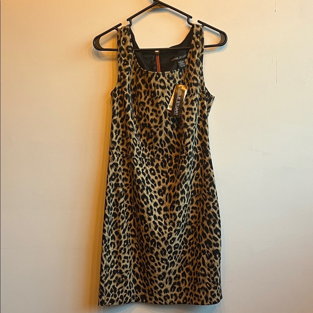 Leslie Stuart Leopard Print Mini Dress